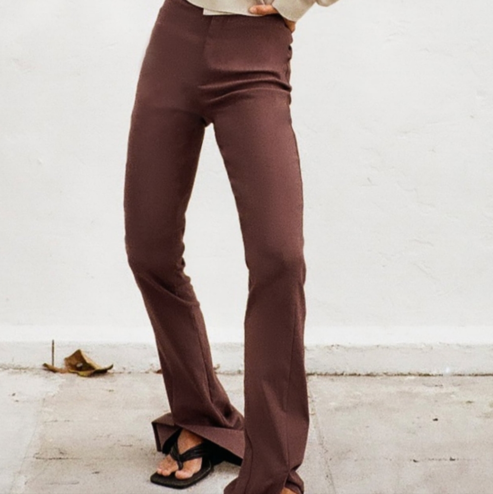 NWT Zara Full Length Slit Leggings Tall